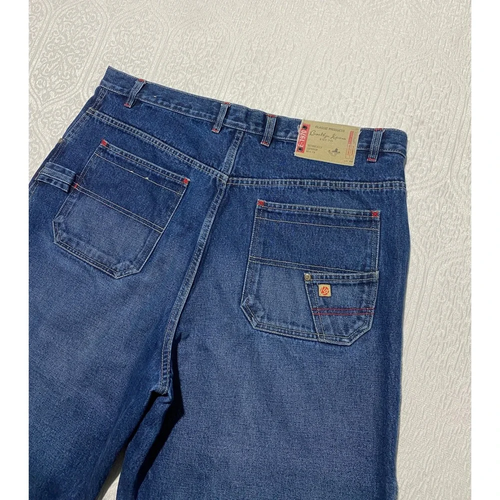 Vintage Brooklyn Xpress Jeans Men's 40x34 Blue Wide Leg‎ Carpenter Denim Y2K